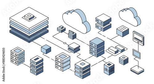 Cloud Computing Infrastructure Diagram with Database Servers