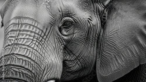 Close-Up of Elephant's Textured Skin
