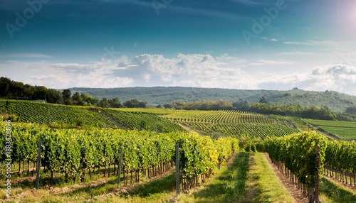 Wallpaper Mural Green Field With Rows Of Vines For Harvesting Ripe Grapes For The Production Of Fine Wines Generative Ai Torontodigital.ca