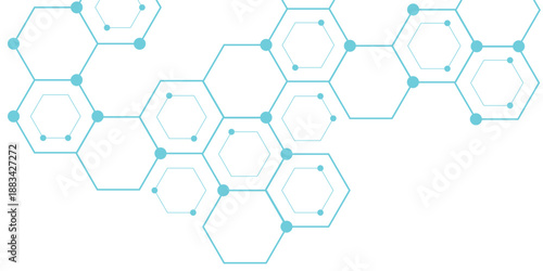 Hexagon Technology Element Design. Hexagon concept design abstract technology background. Abstract blue hexagon concept background