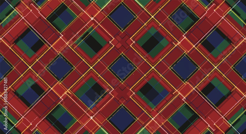 Classic red and green tartan plaid seamless pattern for textile design