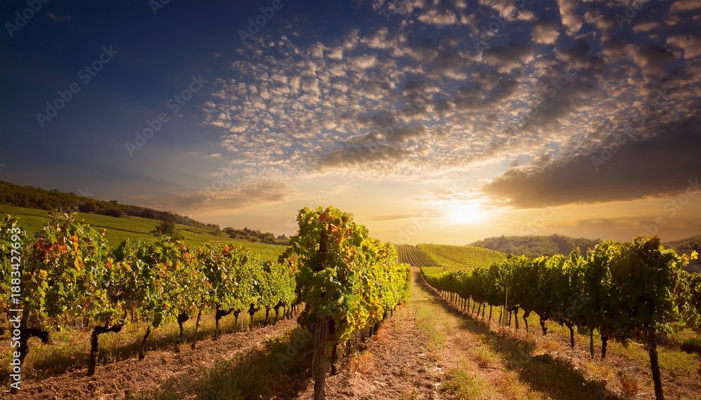 Fototapeta premium Vineyard Full Of Grapes
