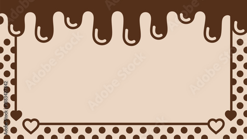Chocolate drizzle frame Vector, illustration