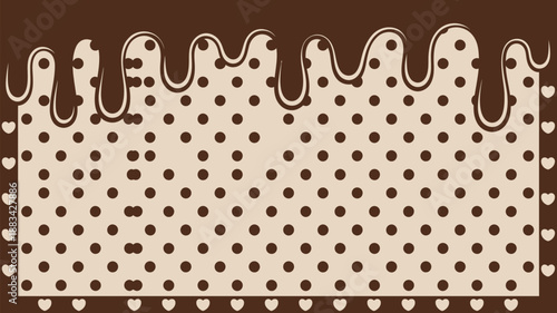 Chocolate drizzle on white background Vector, illustration