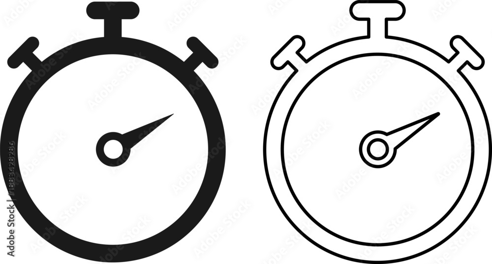 Obraz premium Minimalist stopwatch icon set