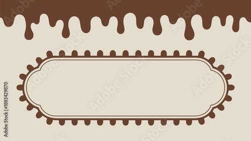 Chocolate drizzle frame Vector, illustration