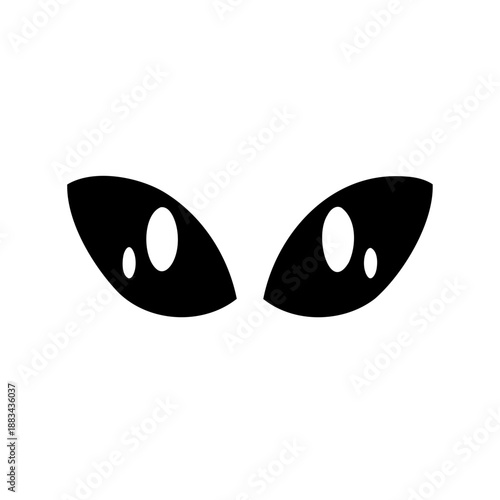 Stylized cartoon eyes staring with intent and playful mischief over white