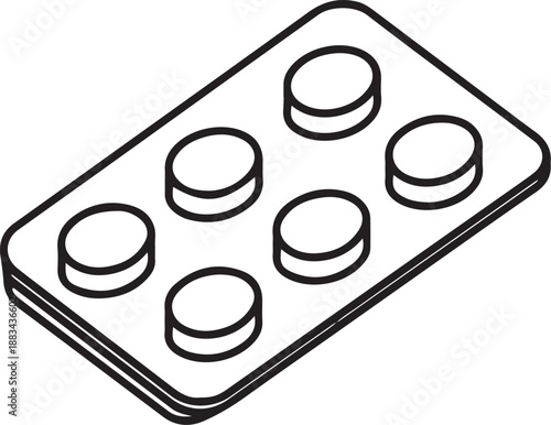 Tablet with pills displayed on a white background, emphasizing the medication's clarity and detail