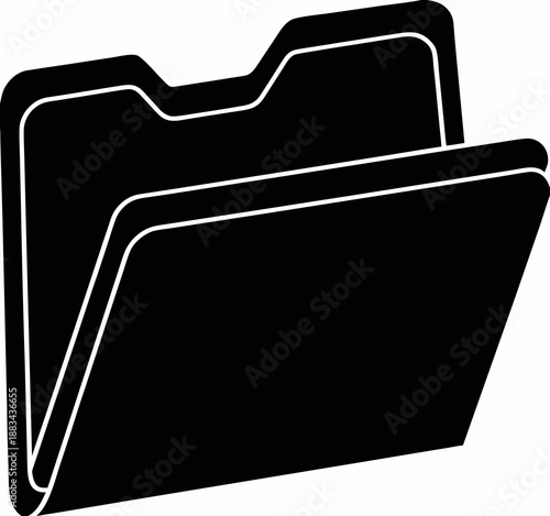 Open Folder Silhouette Vector  File Document Graphic Icon