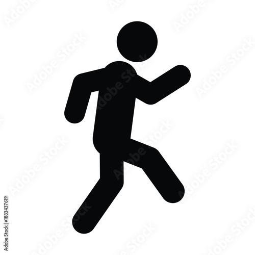 Jumping icon pictogram showing dynamic movement, action, agility, and physical activity