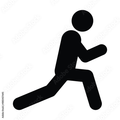 Stretching iconpictogram representing warm up exercise, flexibility, body movement, and physical preparation