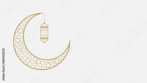 ramadan kareem ied mubarak background greeting card crescent moon and lantern