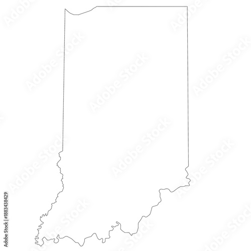 Indiana map. High detailed illustration map - outline Indiana State Map