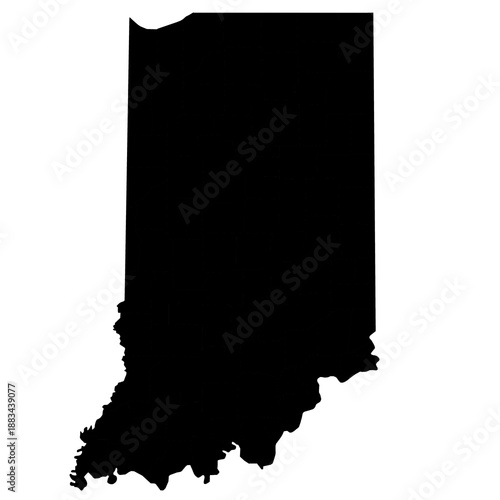 Indiana map. High detailed illustration map - outline Indiana State Map