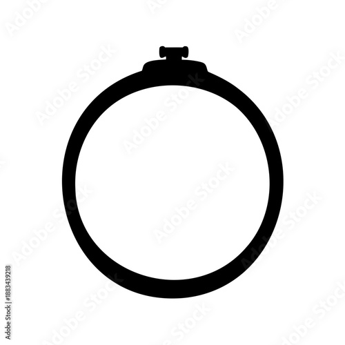 Embroidery hoop silhouette for crafting projects and needlework illustrations ideal design