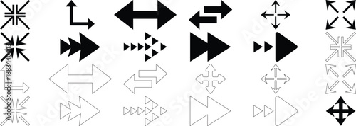 Collection of various arrow icons and symbols