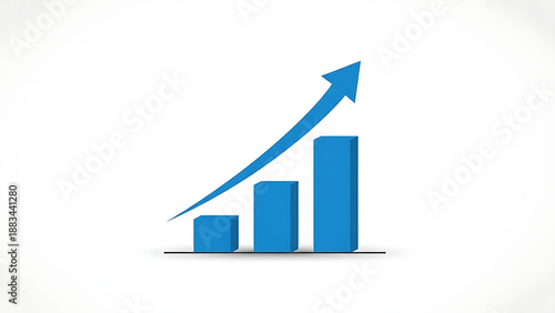 Free Download Blue Growth Bar Chart with Arrow - GFXLoad