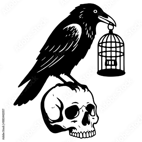 Silhouette of the bird of death