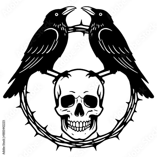 Silhouette of the bird of death