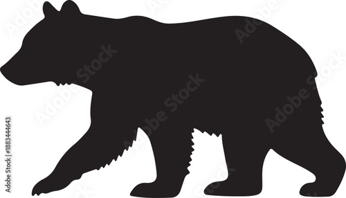 Bear Silhouette Vector – Wild Animal Black Icon, Logo & T-Shirt Design