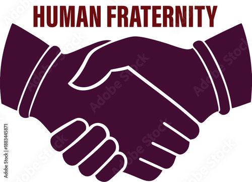 Adobe Illustrator Artwork  international human fraternity day logo with black figure and radiant red heart symbolizing unity, compassion, love and global solidarity
