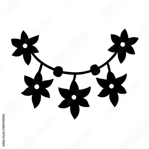 Black floral necklace design