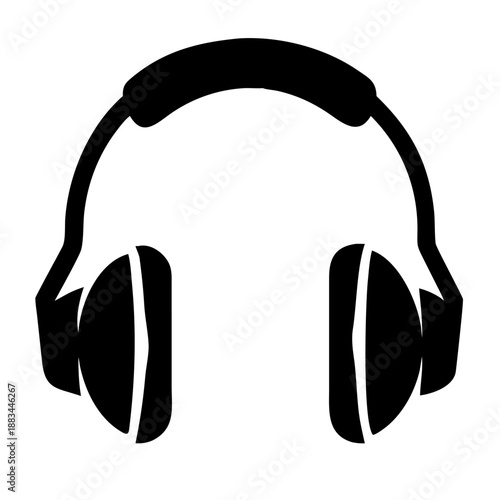 Black and white image of a pair of over the ear headphones