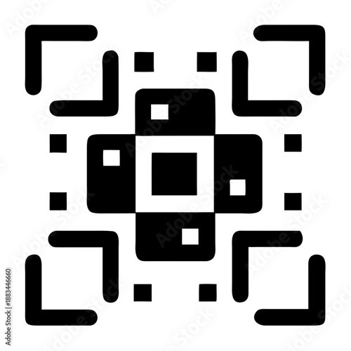 Black and white qr code graphic