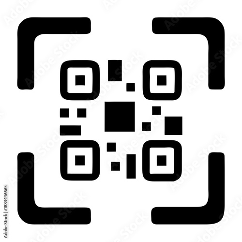 Black and white qr code graphic