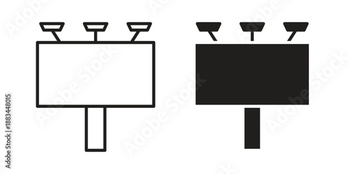 Billboard icon suitable. Simple outline and solid style icon EPS10