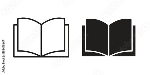 Book icon suitable. Simple outline and solid style icon EPS10