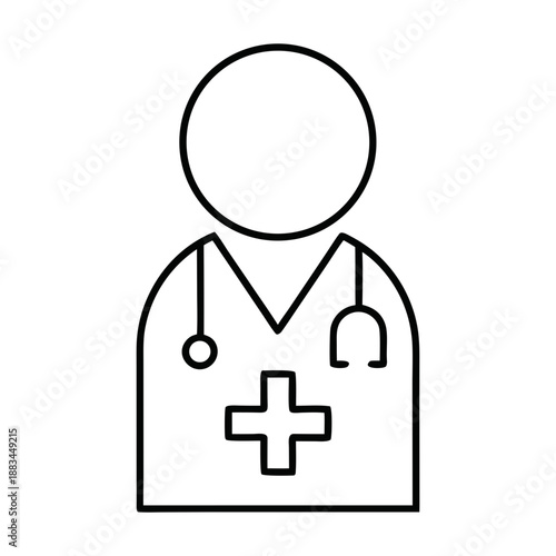 Doctor Icon Vector Illustration – Medical Professional, Physician, Healthcare Worker and Hospital Staff Symbol