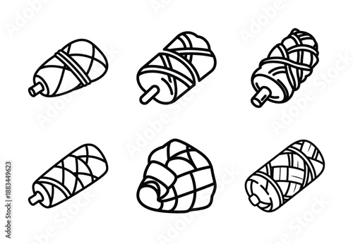 Set of food related traditional food  outline vector icons. food linear icons collection, Editable stroke