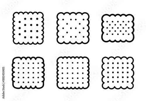 Set of food related biscuit  outline vector icons. food linear icons collection, Editable stroke