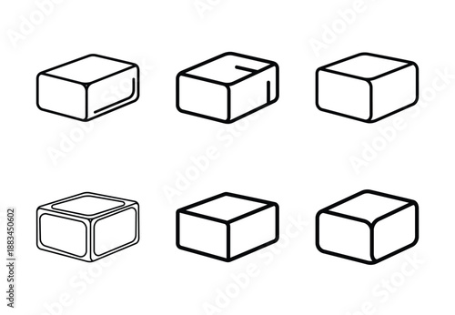 Set of food related butter block  outline vector icons. food linear icons collection, Editable stroke