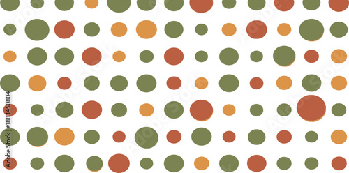 Vibrant colorful oval shapes pattern on white background with red orange and green hues