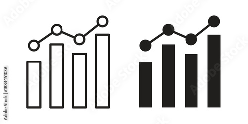 Chart icon suitable. Simple outline and solid style icon EPS10