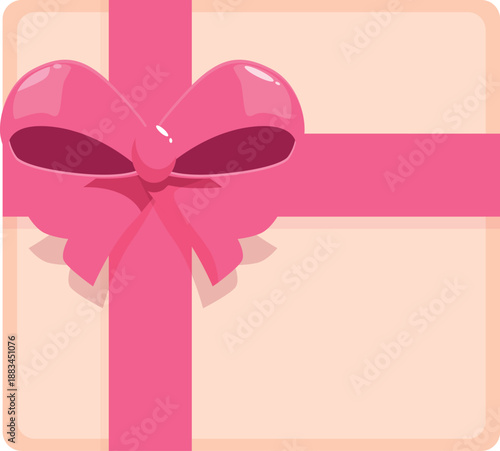 Gift box with pink ribbon for birthday, christmas, wedding or other special occasion