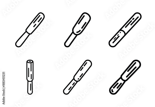 Set of food related cinnamon stick  outline vector icons. food linear icons collection, Editable stroke