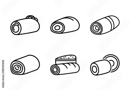 Set of food related european food  outline vector icons. food linear icons collection, Editable stroke