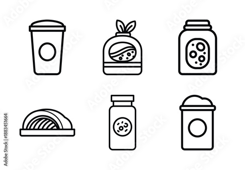 Set of food related expired food  outline vector icons. food linear icons collection, Editable stroke