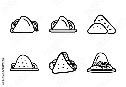 Set of food related mexican food  outline vector icons. food linear icons collection, Editable stroke