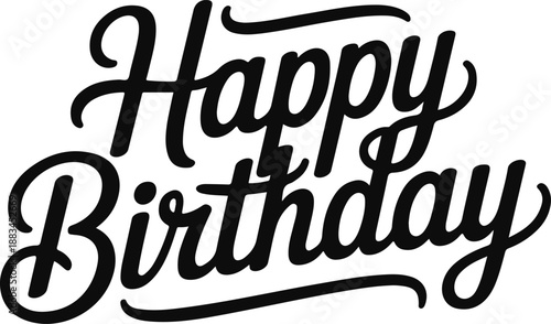 Happy Birthday Calligraphy Text lettering script