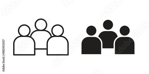 Community icon suitable. Simple outline and solid style icon EPS10