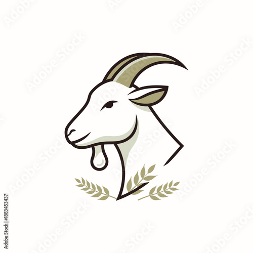 Goat Silhouette Icon – Farm Animal Symbol for Agriculture, Livestock & Rural Design