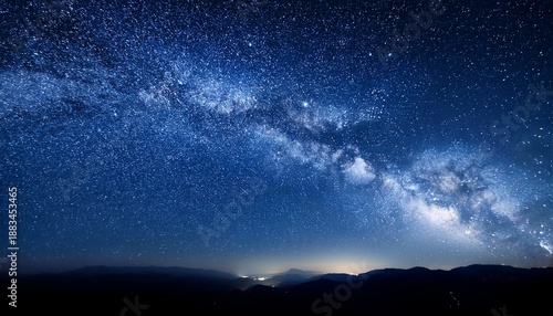 Night Sky Space Background Starry Universe In Dark Blue Sky Milky Way Galaxy With Stardust Field In Deep Universe