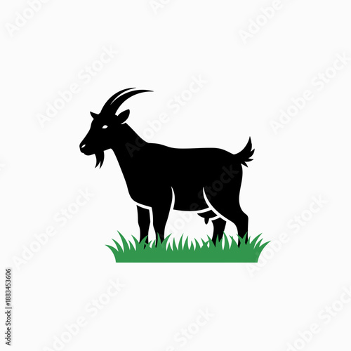 Goat Silhouette Icon – Farm Animal Symbol for Agriculture, Livestock & Rural Design
