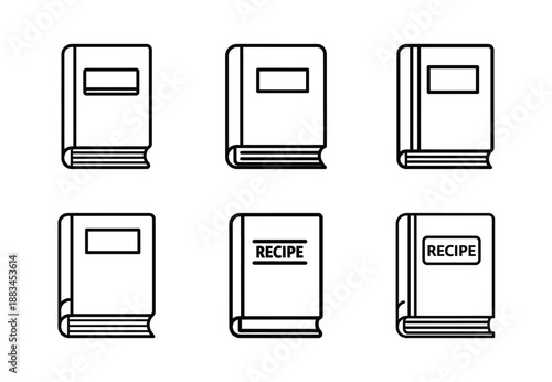 Set of food related recipe book  outline vector icons. food linear icons collection, Editable stroke