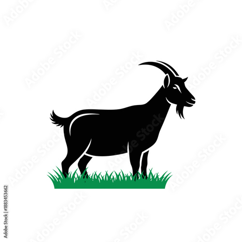 Goat Silhouette Icon – Farm Animal Symbol for Agriculture, Livestock & Rural Design