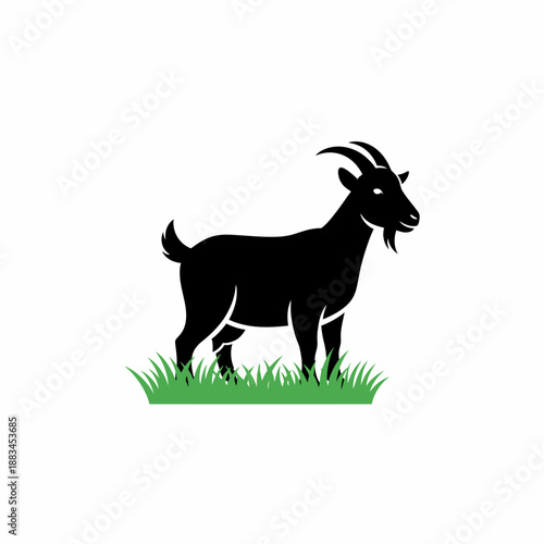Goat Silhouette Icon – Farm Animal Symbol for Agriculture, Livestock & Rural Design